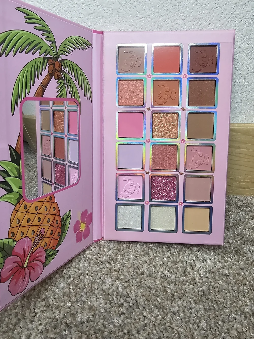 Blue Eyeshadow Palette in Pink Aloha Packaging